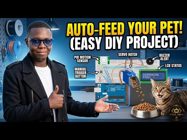 Build a Smart Automated Pet Feeder with Arduino & Tinkercad! 🐶🐱🤖