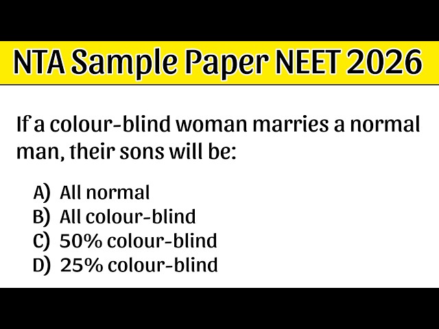 NTA Sample Paper NEET 2026 | NEET Biology Most Expected Questions 2026