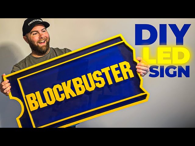 DIY Giant Light-Up Blockbuster Sign