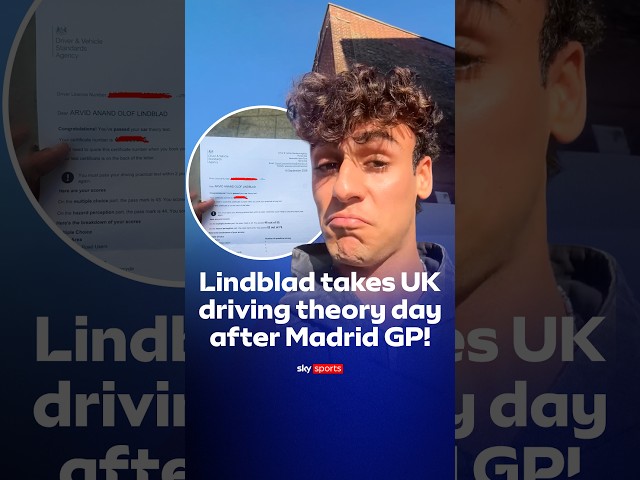 Just the day after the Madrid GP, Arvid Lindblad has taken and passed his UK driving theory test 🙌