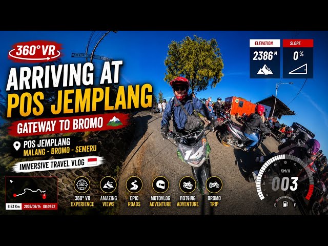 [29] 360° VR Bromo Journey 2026 | Arriving at Pos Jemplang 🏍️🌄 | Gateway to Bromo 
