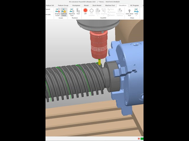 PowerMill 2025 | Thread Cutting Demo #precisionmachining #threadmill #verticalmill #milltech #cnc