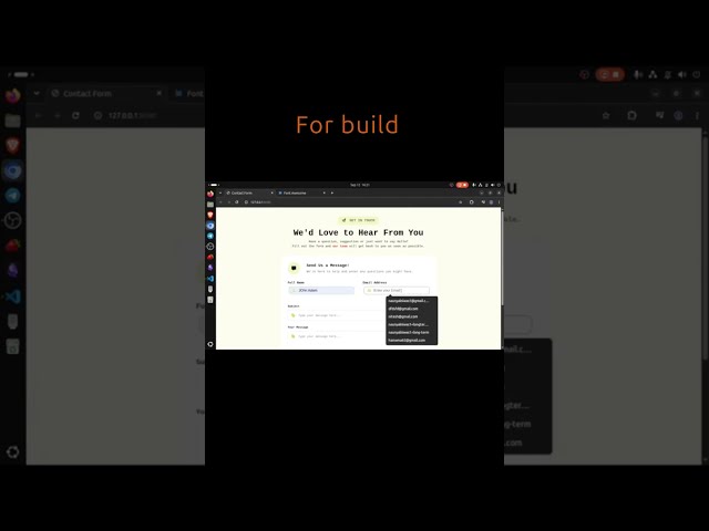 Contact Form Page in Pure CSS 🔥 #shorts  #htmlcss #coding #design