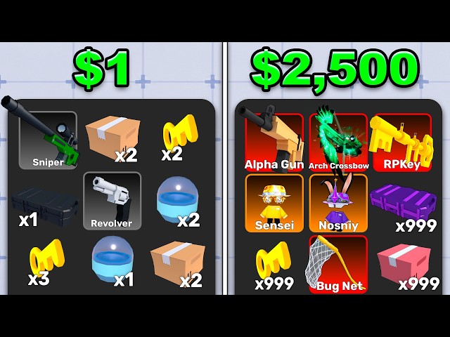 $1 vs $2,500 ABANDONED Roblox Rivals account...