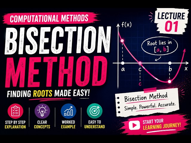 # 🔥 BISECTION METHOD 📚 | Computational Methods (CM) | Lecture 1 🎓 | easiest explanation💻