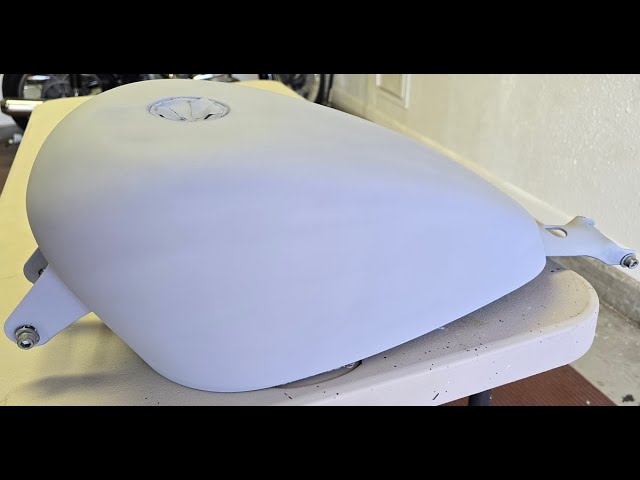 Painting a Motorcycle Fuel Tank Using Spray Cans Part 1. Fixing a Dent Using Materials from Walmart.