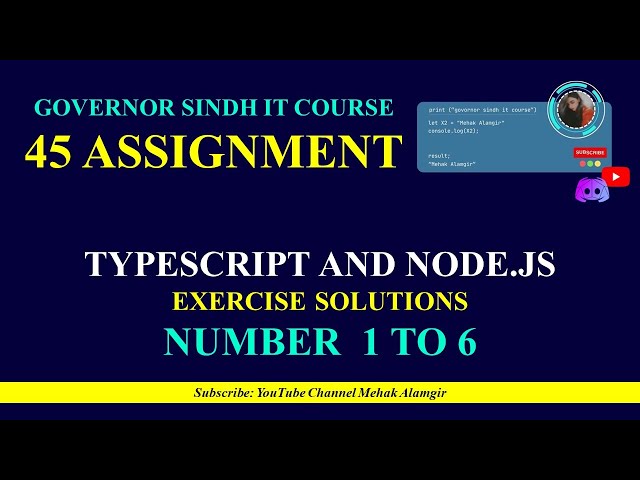 45 assignment  I assignment 1 to 6 | governor sindh it course