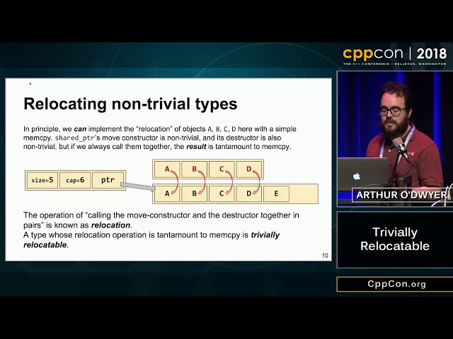 CppCon 2018: Arthur O'Dwyer “Trivially Relocatable”
