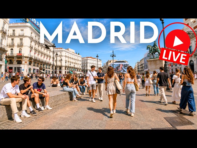 🔴 MADRID 🇪🇸 Hot Summer Walk Live | Puerta del Sol to Gran Vía