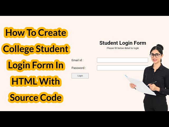 College student login form in HTML with source code | Code To Create Login Page In HTML #loginpage
