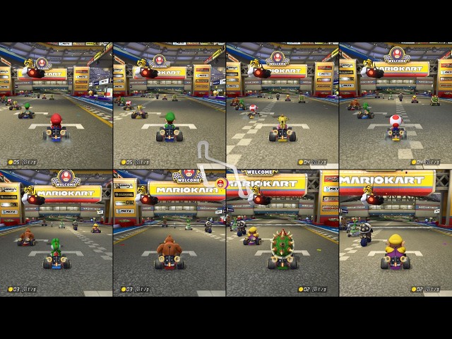 Mario Kart 8 Deluxe 8-Player Split Screen Gameplay! Switch 2 Update!