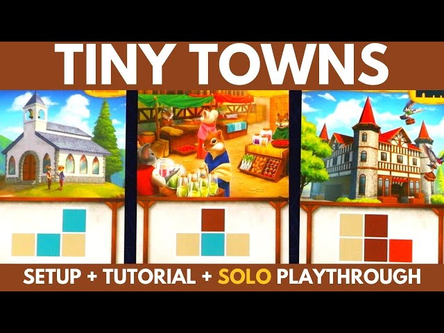 Tiny Towns Board Game | Full Solo Playthrough | How to Play Solitare