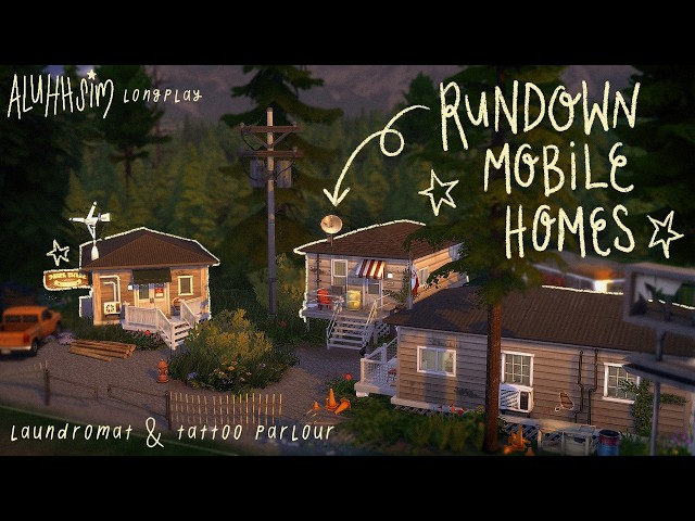 sleep while i build realistic mobile homes & life update🛻🌲🧺the sims 4 longplay w/commentary
