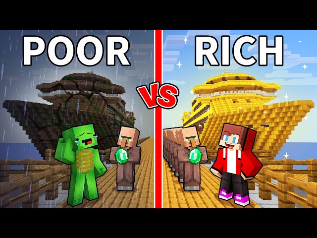 JJ and Mikey: POOR vs RICH Cruise Battle in Minecraft - Maizen