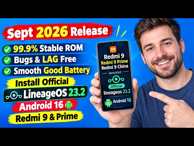 Install Official LineageOS 23.2 A16 ON Redmi 9 Redmi 9 Prime