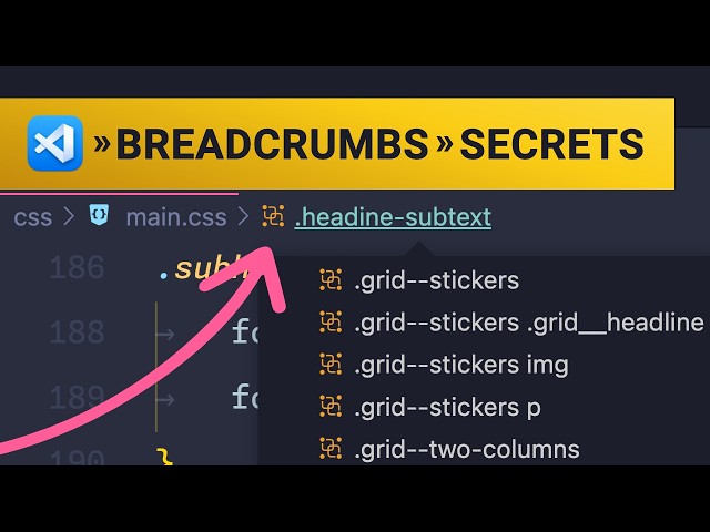 VS Code Tips - Code Navigation Using Breadcrumbs