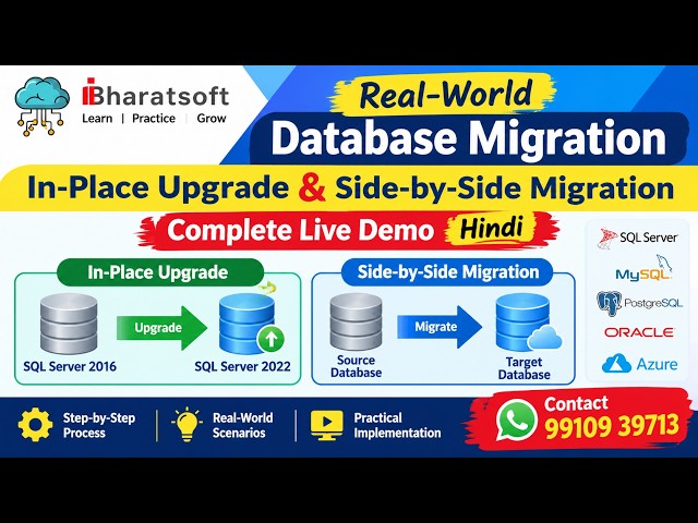 Real-World Database Migration | In-Place Upgrade & Side-by-Side Migration | Complete Live Demo Hindi