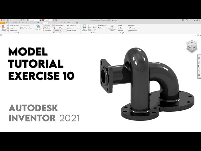 Pipes + Flange | Autodesk Inventor 2021 | Exercise 10 | Intermediate  Tutorial
