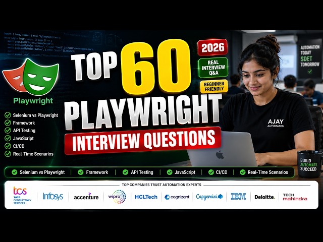 ⭐ Top 60 Playwright Interview Questions & Answers | Real SDET Interview Questions | 2026