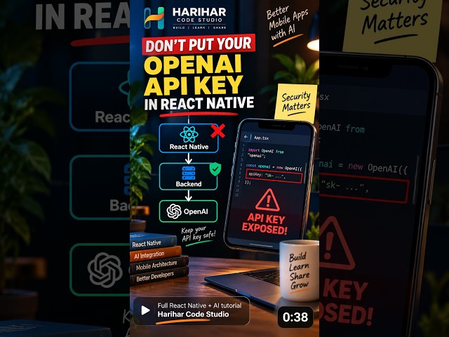Never Put Your OpenAI API Key in React Native 🚨