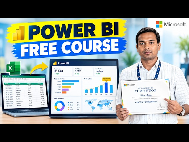 Power BI certification | Free courses online with certificates | Power BI tutorial for beginners