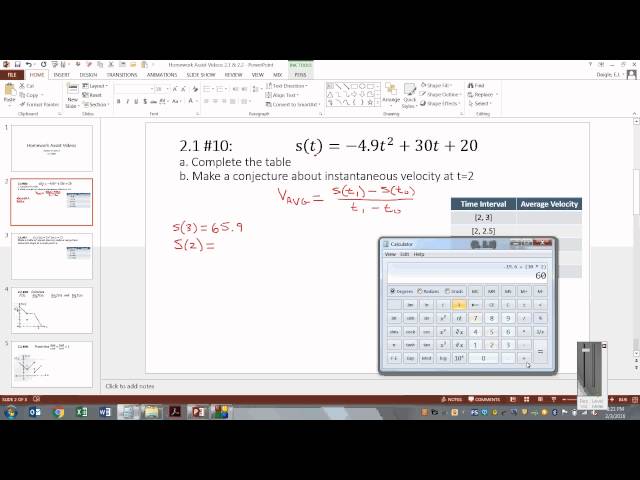Calculus 1 Section 2.1 #10