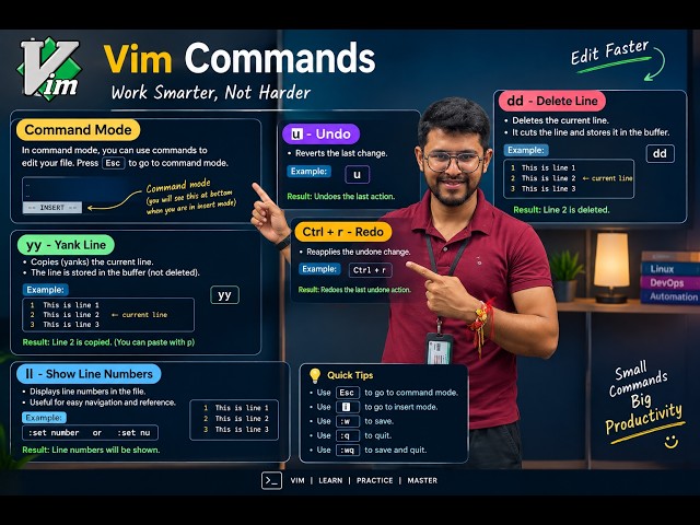 DevOps 11 — Mastering Vim Commands for Developers | Learn, Practice, and Automate