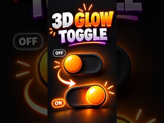 This 3D Glow Toggle Is So Satisfying!  | HTML CSS Animation #shorts #webdevelopment