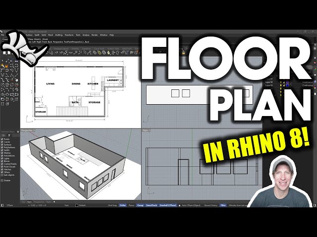 Getting Started with Rhino 8 Part 3 - Modeling a FLOOR PLAN!