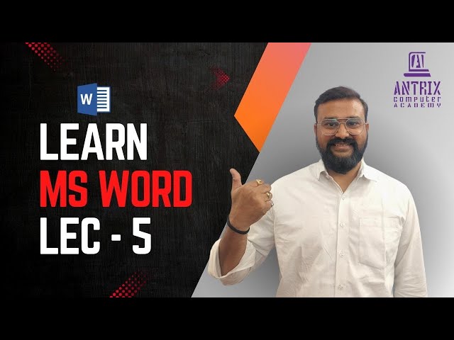 Office Automation Word Lec 5