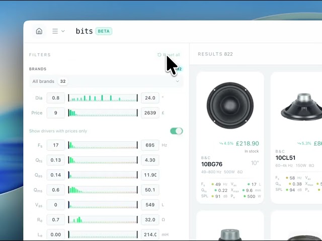 Fastest Loudspeaker Driver Database  - bits.00aud.io