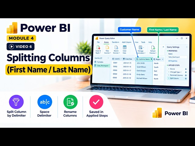 Split Columns in Power Query | Power BI in Bangla | Beginner Tutorial