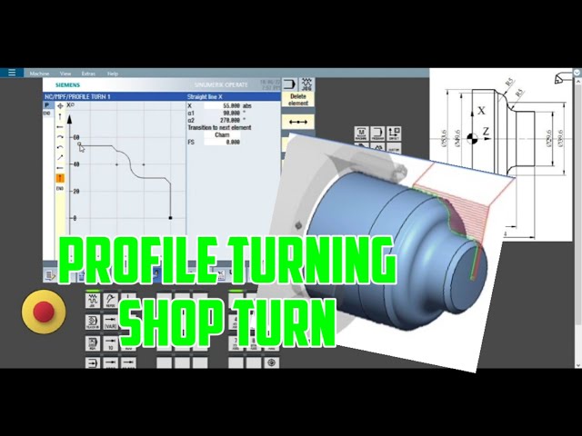 Profiles Turning cycle in shop turn programming method- Siemens CNC SINUMERIK 828D/840DSL English