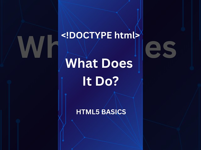 What is !DOCTYPE html? | HTML5 DOCTYPE Explained #Shorts #webdevelopment #html #scacademy