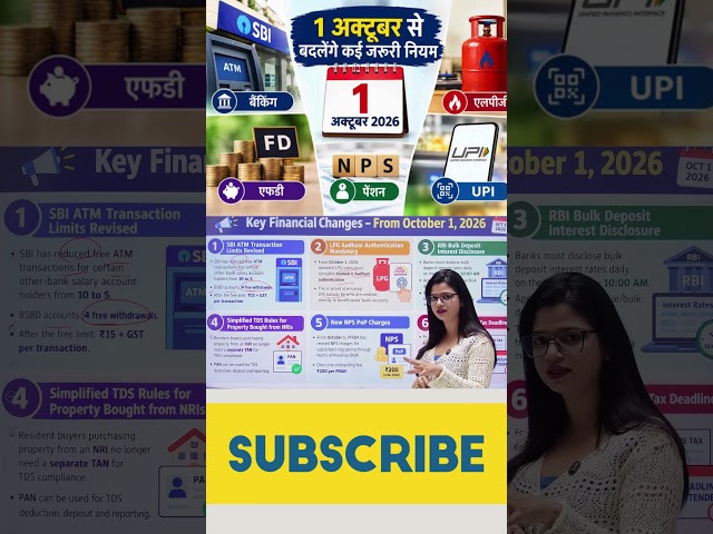October 2026 New Rule | 1 Oct से गए नए नियम #newrules
