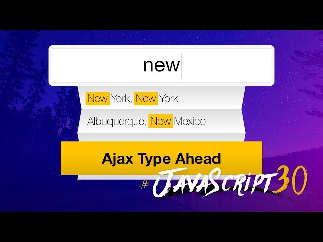 Ajax Type Ahead with fetch() - #JavaScript30 6/30
