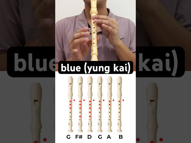 blue - yung kai #Shorts #Recorder #Flute #tutorial #woodwindinstrument #cover #music
