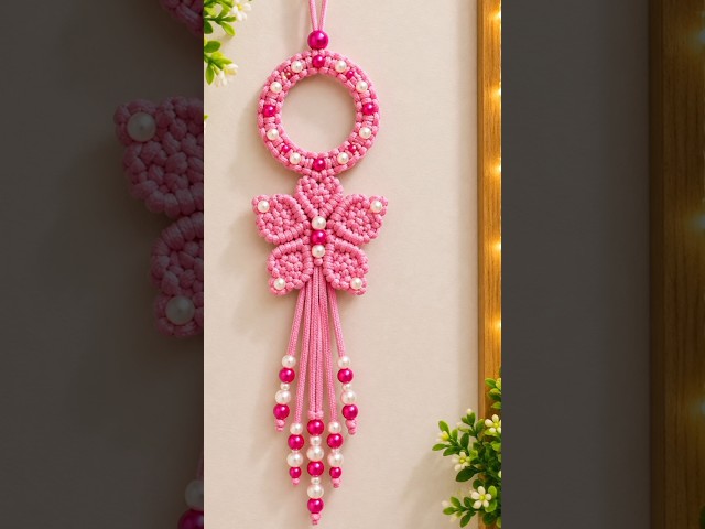Macrame Butterfly Wall Hanging 🦋 | Handmade Craft Tutorial | Macrame Art #shorts