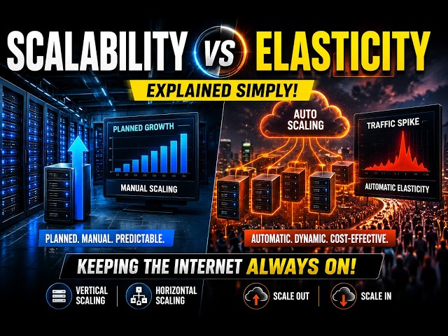 Scalability vs Elasticity Explained in Cloud Computing | System Design Basics