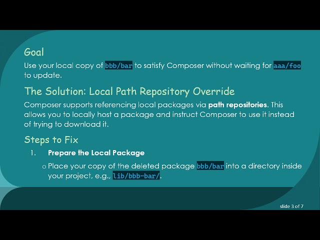 How to Resolve a Deleted Packagist Dependency in PHP Using Composer