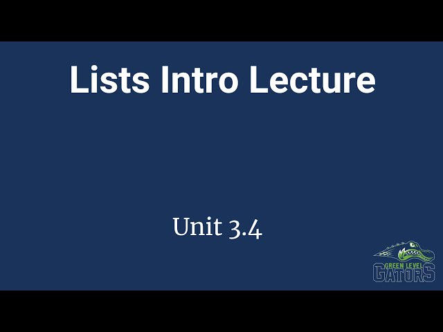 Lists Basics - Introductory Lecture and Code along with Lists
