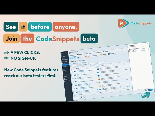 Code Snippets Beta: Test New Features Before Anyone Else