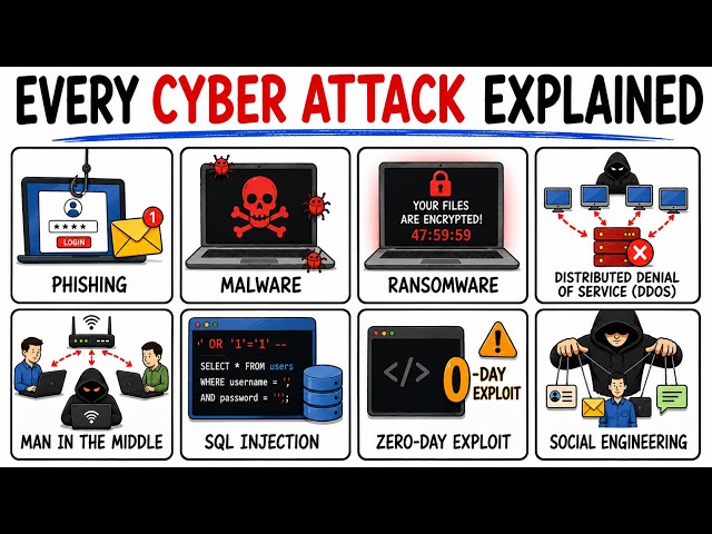 Every Cyber Attack type Explained in 6 Minutes