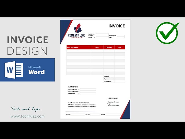 ✅ How to Create an Invoice Design in Microsoft Word 2016/2019