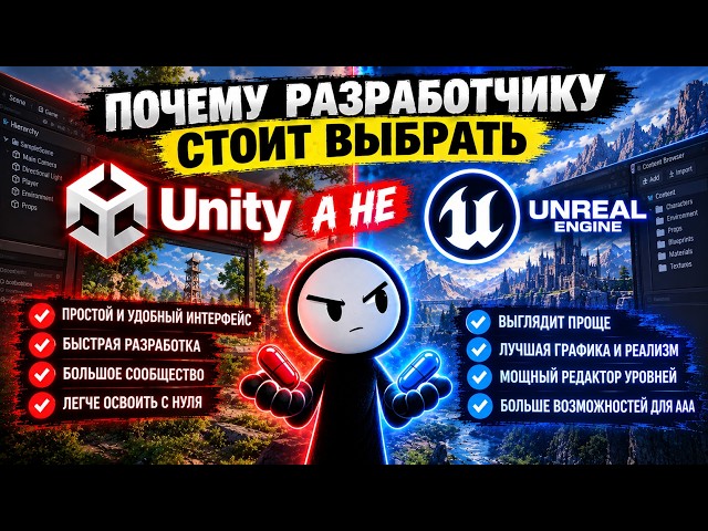 почему разработчику стоит выбрать Unity а не unreal ungine (параллельно играю вMeltopia)