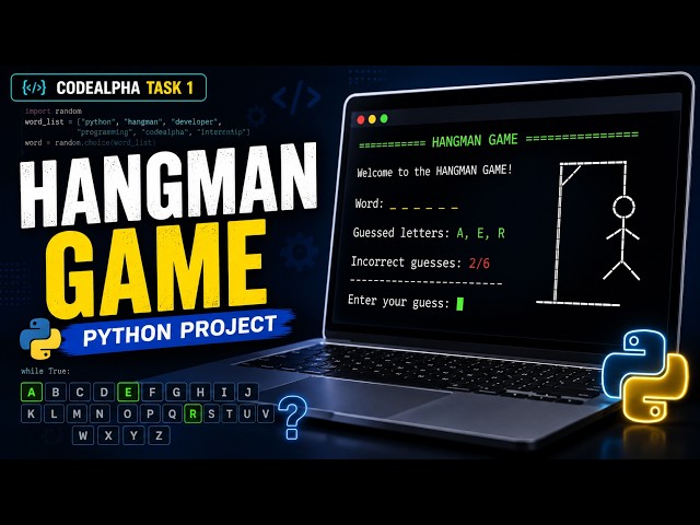 CodeAlpha Task 1 | Hangman Game Using Python | Complete Project Explanation