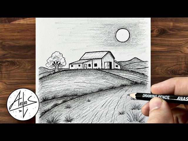 How To Draw A Landscape For Beginners With Pencil