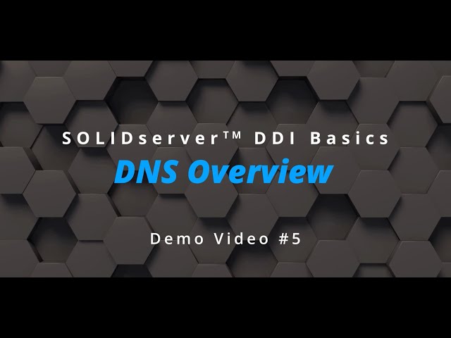 SOLIDserver DDI Basics: DNS Overview