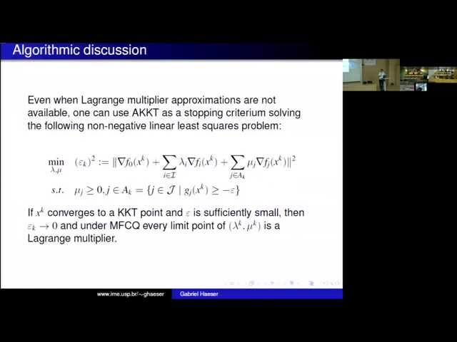 Lecture 4/8 - Optimality Conditions and Algorithms in Nonlinear Optimization