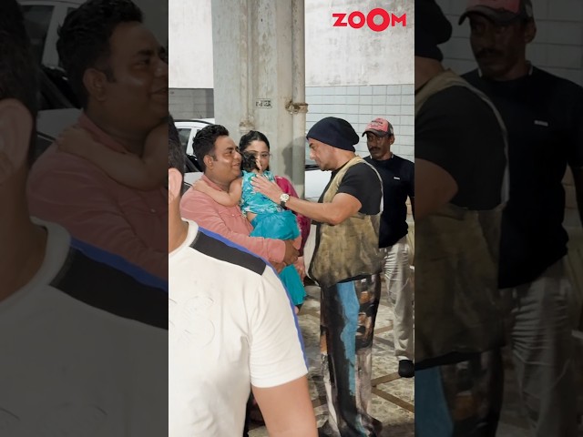 Salman Khan tries to interact with a baby girl as he arrives for Arpita Sharma's Ganpati Visarjan!